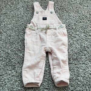 Pink Striped Kids Overalls